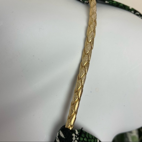 Michael Michael Kors Green Gold Snake print Cold shoulder Top size Small - Picture 6 of 8